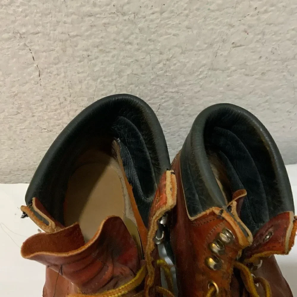 Vintage RED WING Oxblood Leather Work Boots steel toe SIZE 5D